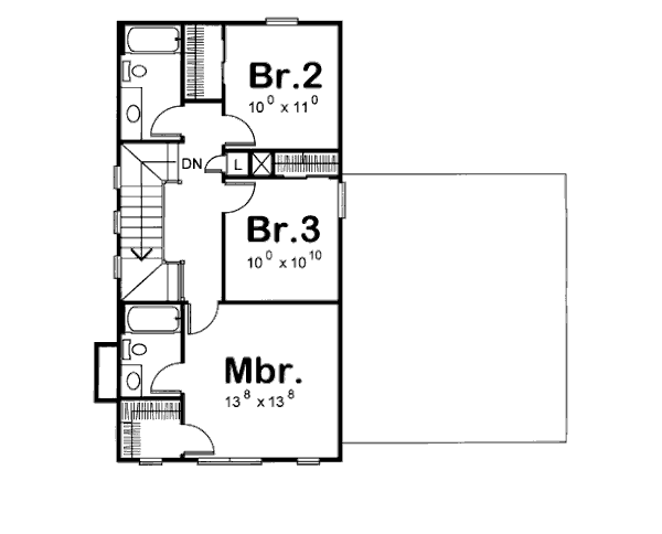 House Plan Design - Cottage Floor Plan - Upper Floor Plan #20-1209