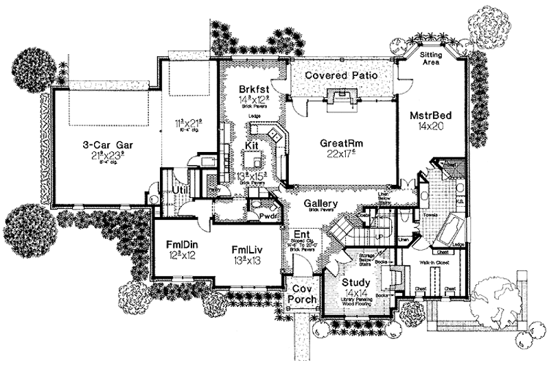 Home Plan - Floor Plan - Main Floor for Country House Plan #310-1047 - 4 bed, 3.5 bath