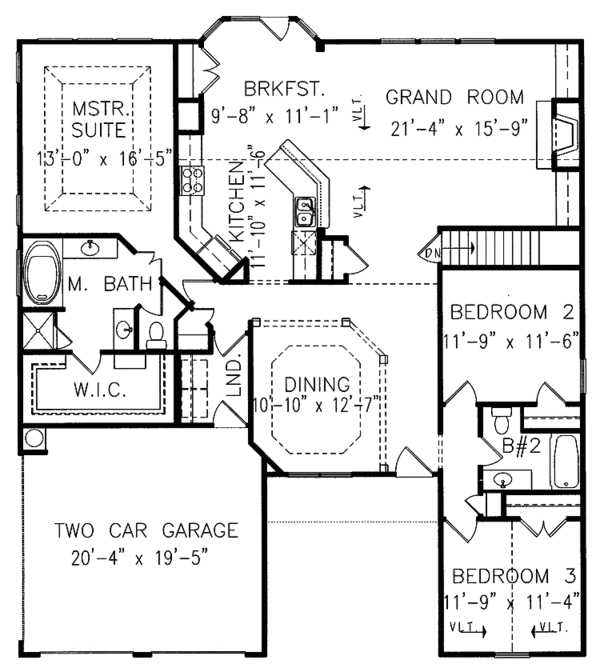 House Plan Design - Colonial Floor Plan - Main Floor Plan #54-211