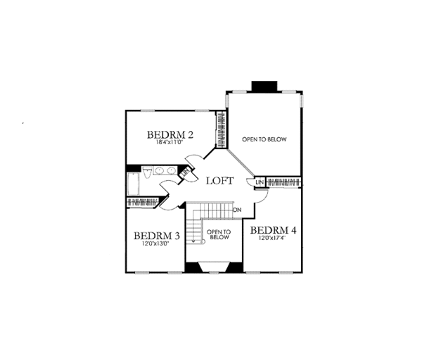 House Design - Colonial Floor Plan - Upper Floor Plan #1029-8