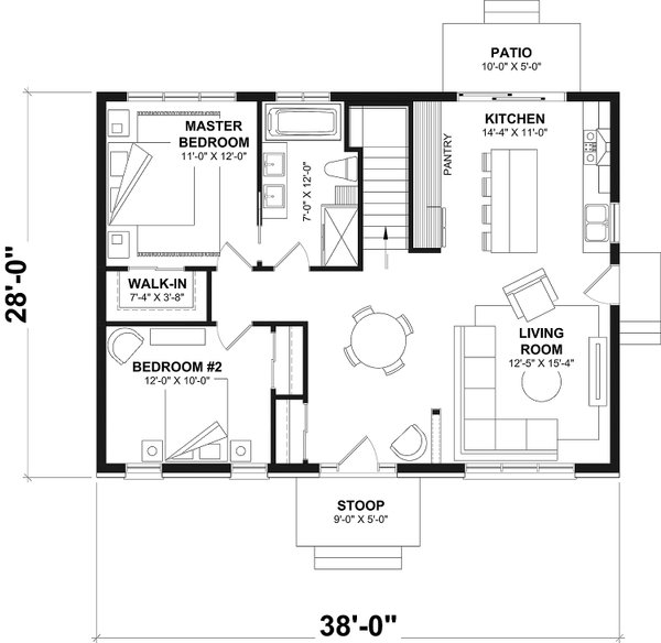 Dream House Plan - Cottage Floor Plan - Main Floor Plan #23-691
