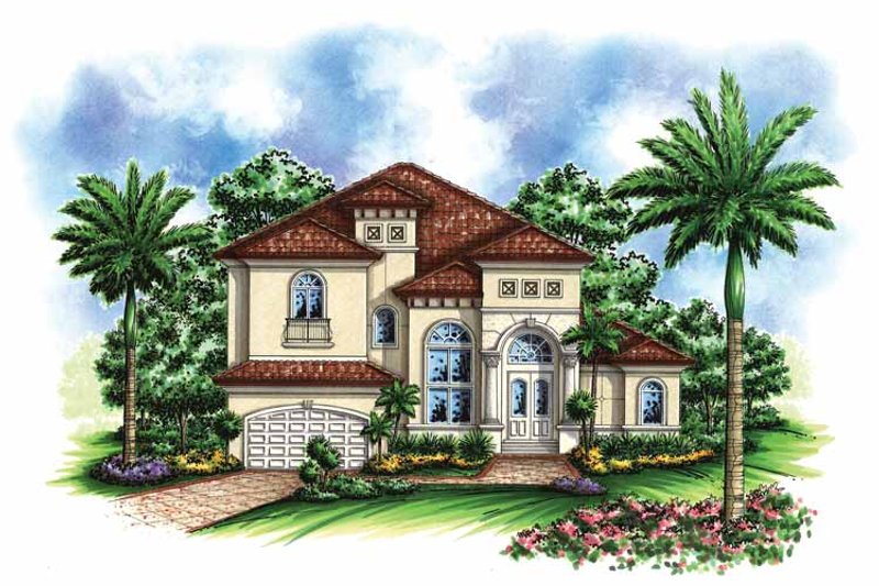 Dream House Plan - Mediterranean Exterior - Front Elevation Plan #1017-127