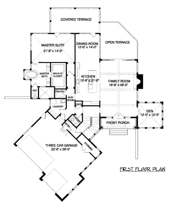 Craftsman Floor Plan - Main Floor Plan #413-861