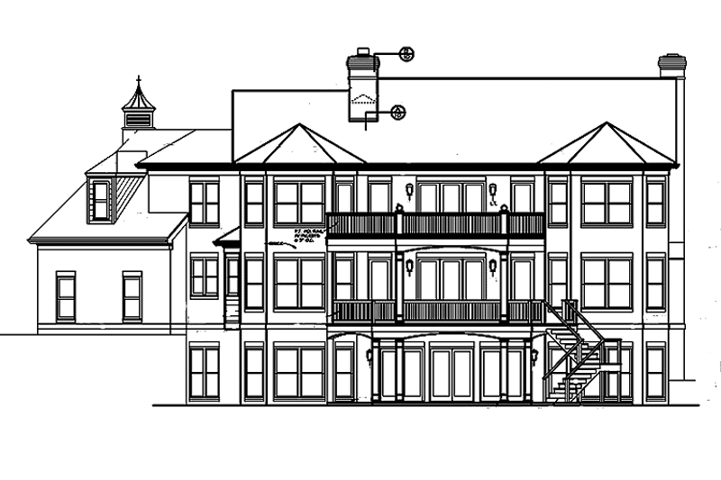 Dream House Plan - Exterior - Rear Elevation for Classical House Plan #453-329 - 3 bed, 3.5 bath