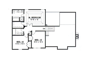 Floor Plan - Upper Floor for Traditional House Plan #67-643 - 3 bed, 2 bath