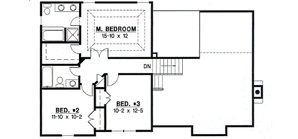 Traditional Floor Plan - Upper Floor Plan #67-643