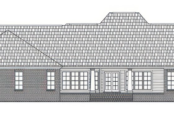 Exterior - Rear Elevation for Country House Plan #21-631 - 4 bed, 3.5 bath