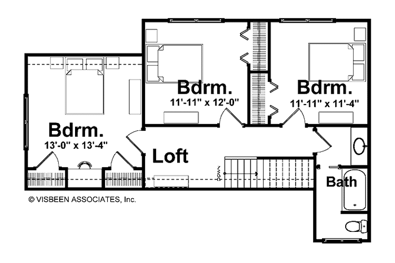 Home Plan - Floor Plan - Upper Floor for Craftsman House Plan #928-123 - 4 bed, 2.5 bath