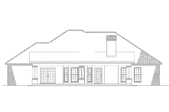 Exterior - Rear Elevation for Traditional House Plan #17-2831 - 3 bed, 2 bath