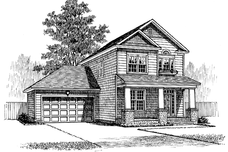 Architectural House Design - Exterior - Front Elevation 3 for Country House Plan #453-207 - 3 bed, 2.5 bath