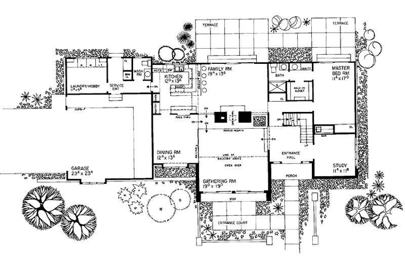 Home Plan - Floor Plan - Main Floor for Contemporary House Plan #72-720 - 4 bed, 2.5 bath