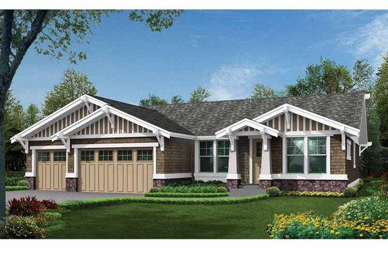 Exterior - Front Elevation 3 for Craftsman House Plan #132-538 - 3 bed, 2.5 bath