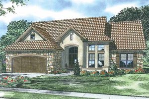 Mediterranean Exterior - Front Elevation Plan #17-2925