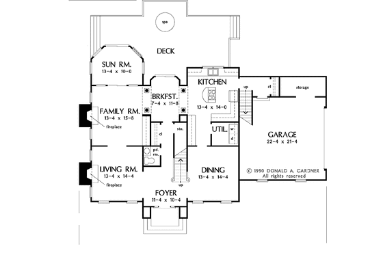 Floor Plan - Main Floor for Traditional House Plan #929-797 - 4 bed, 2.5 bath