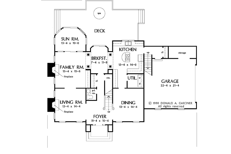 Home Plan - Floor Plan - Main Floor for Traditional House Plan #929-797 - 4 bed, 2.5 bath