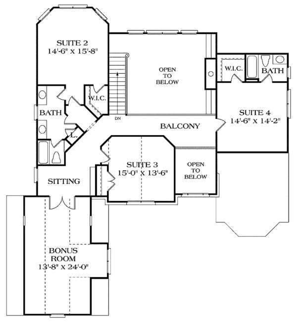 Dream House Plan - Country Floor Plan - Upper Floor Plan #453-307