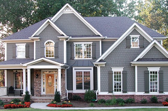 Exterior - Front Elevation 12 for Traditional House Plan #54-324 - 5 bed, 4 bath