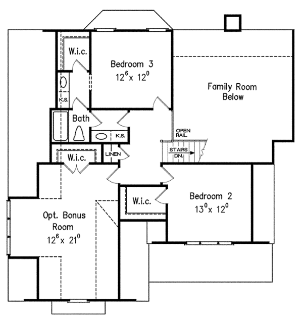 Architectural House Design - Bungalow Floor Plan - Upper Floor Plan #927-432