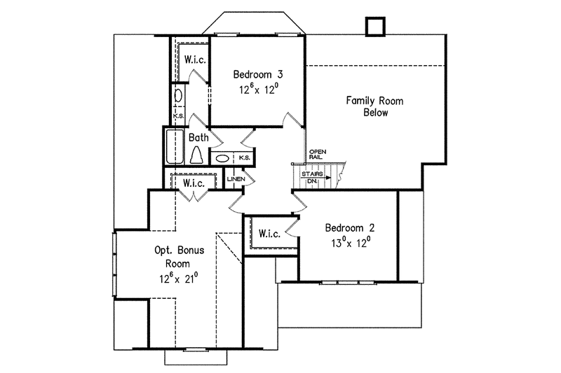 Home Plan - Floor Plan - Upper Floor for Bungalow House Plan #927-432 - 4 bed, 3 bath