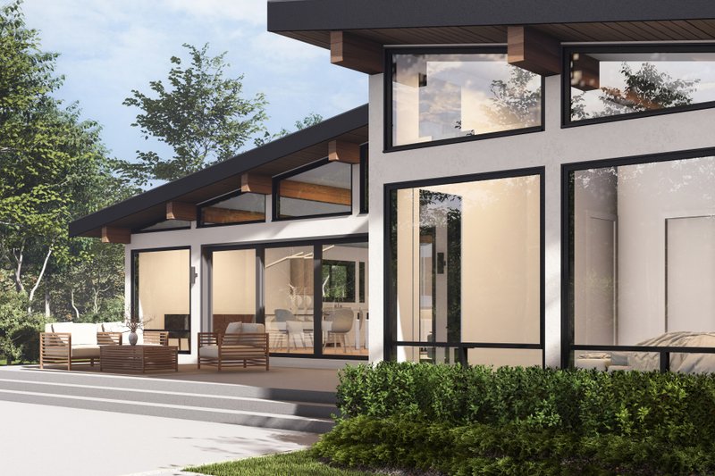 House Blueprint - Exterior - Rear Elevation 1 for Bungalow House Plan #1114-69 - 3 bed, 2 bath