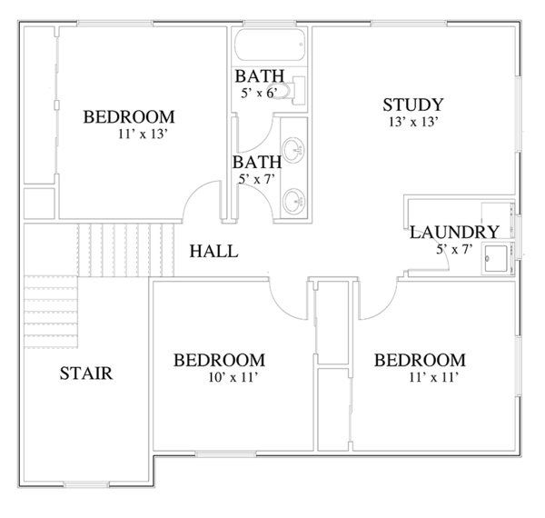Home Plan - Traditional Floor Plan - Upper Floor Plan #1060-19