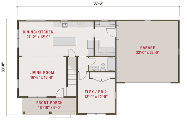 Architectural House Design - Farmhouse Floor Plan - Main Floor Plan #461-107