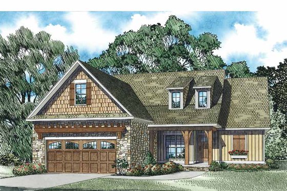 Exterior - Front Elevation 3 for Country House Plan #17-3355 - 3 bed, 2 bath