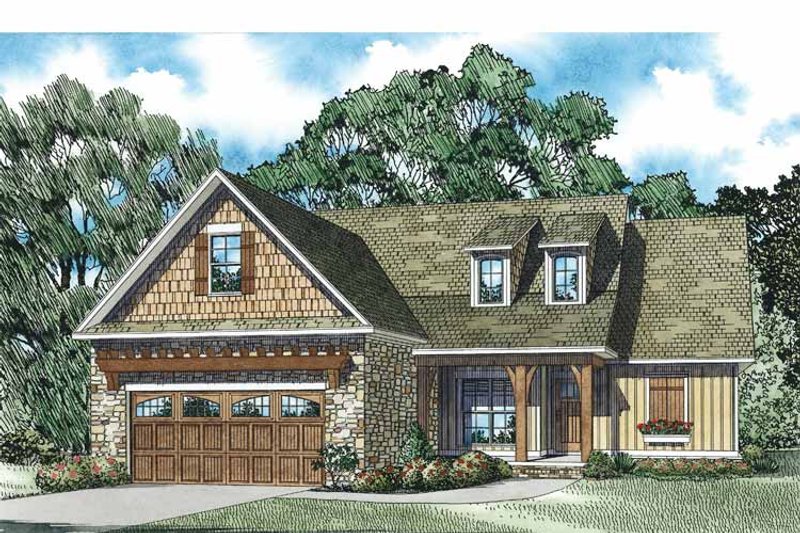 Dream House Plan - Exterior - Front Elevation 3 for Country House Plan #17-3355 - 3 bed, 2 bath