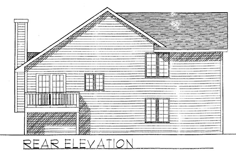 Home Plan - Exterior - Rear Elevation for Contemporary House Plan #70-1316 - 3 bed, 3 bath