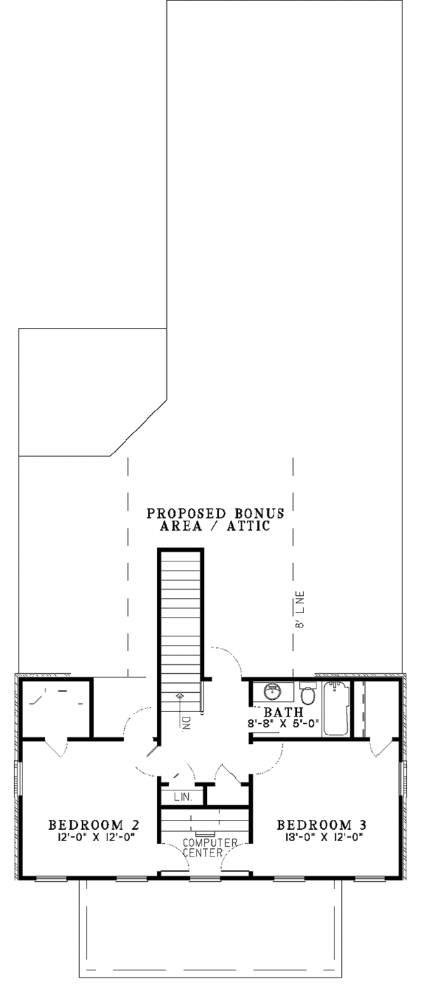 Home Plan - Contemporary Floor Plan - Upper Floor Plan #17-2871