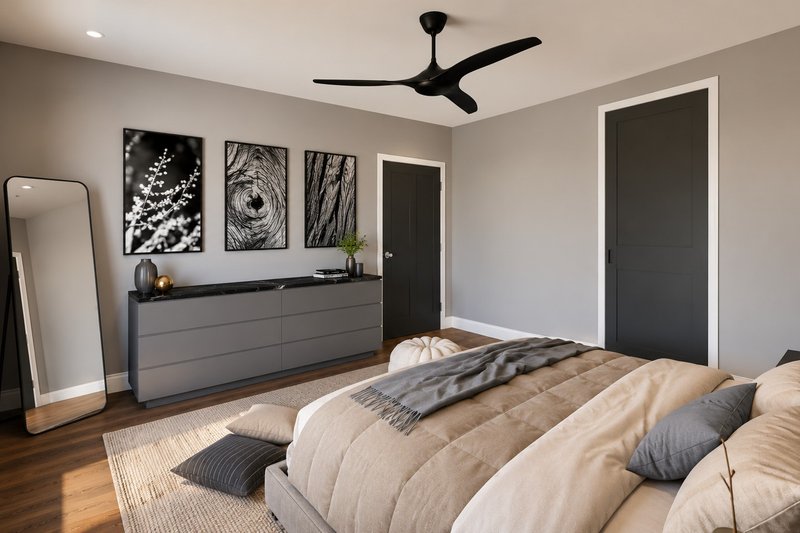 Architectural House Design - Interior - Master Bedroom 1 for Modern House Plan #1064-496 - 2 bed, 2 bath