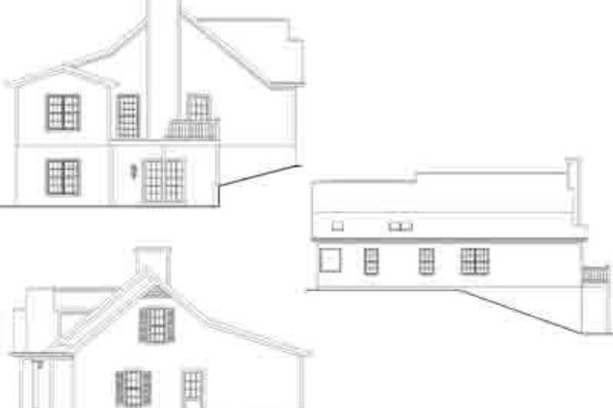 Exterior - Rear Elevation 1 for Traditional House Plan #71-102 - 3 bed, 2 bath