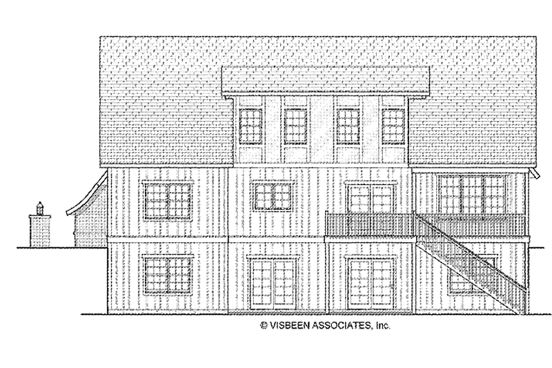Home Plan - Exterior - Rear Elevation for European House Plan #928-89 - 3 bed, 3.5 bath