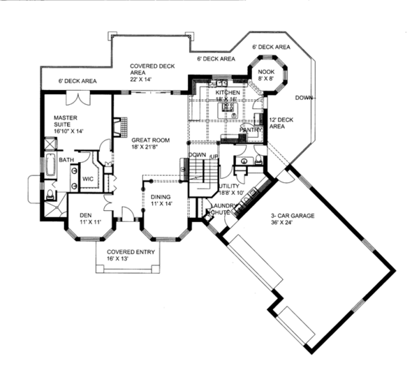 Architectural House Design - Contemporary Floor Plan - Main Floor Plan #117-844