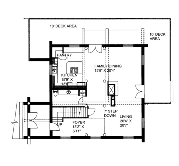 House Design - Log Floor Plan - Main Floor Plan #117-825