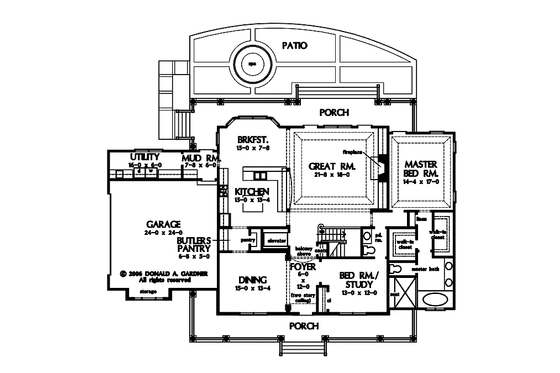 Floor Plan - Main Floor for Country House Plan #929-853 - 5 bed, 3.5 bath