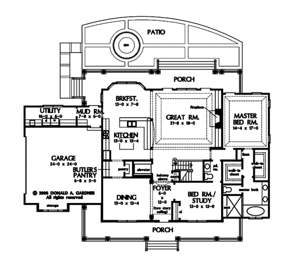 Home Plan - Country Floor Plan - Main Floor Plan #929-853
