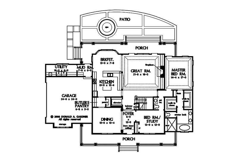 Home Plan - Floor Plan - Main Floor for Country House Plan #929-853 - 5 bed, 3.5 bath