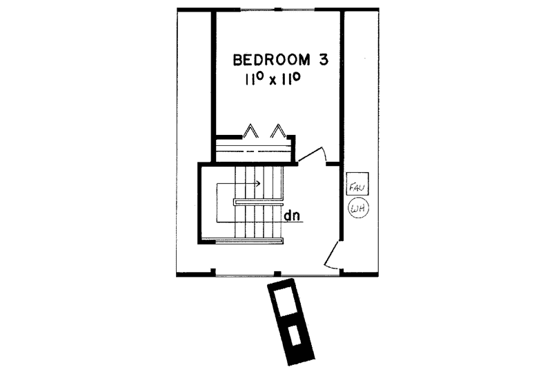 Dream House Plan - Floor Plan - Upper Floor for Contemporary House Plan #60-669 - 3 bed, 1 bath