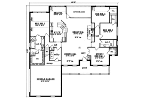 Floor Plan - Main Floor for Country House Plan #42-339 - 4 bed, 2 bath