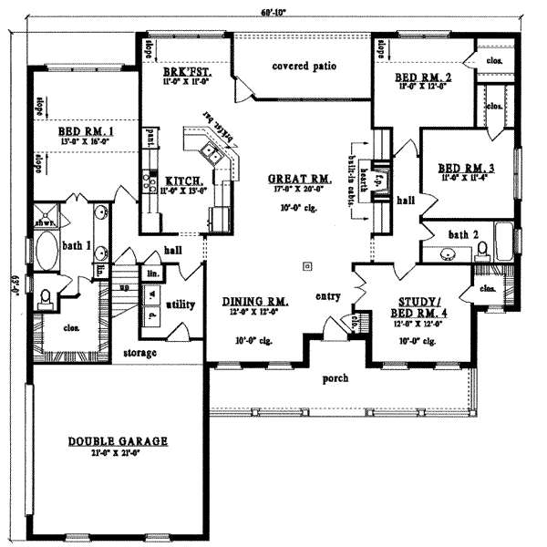 Country Floor Plan - Main Floor Plan #42-339