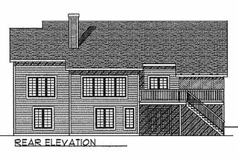 Home Plan - Exterior - Rear Elevation for Traditional House Plan #70-135 - 3 bed, 2.5 bath