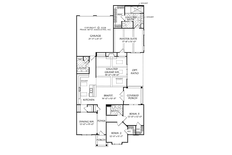Home Plan - Floor Plan - Main Floor for Bungalow House Plan #927-516 - 3 bed, 2 bath