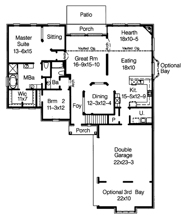 Home Plan - Traditional Floor Plan - Main Floor Plan #15-389