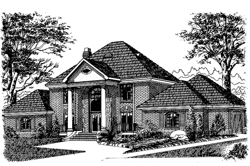 Home Plan - Exterior - Front Elevation 3 for Classical House Plan #15-303 - 4 bed, 2 bath