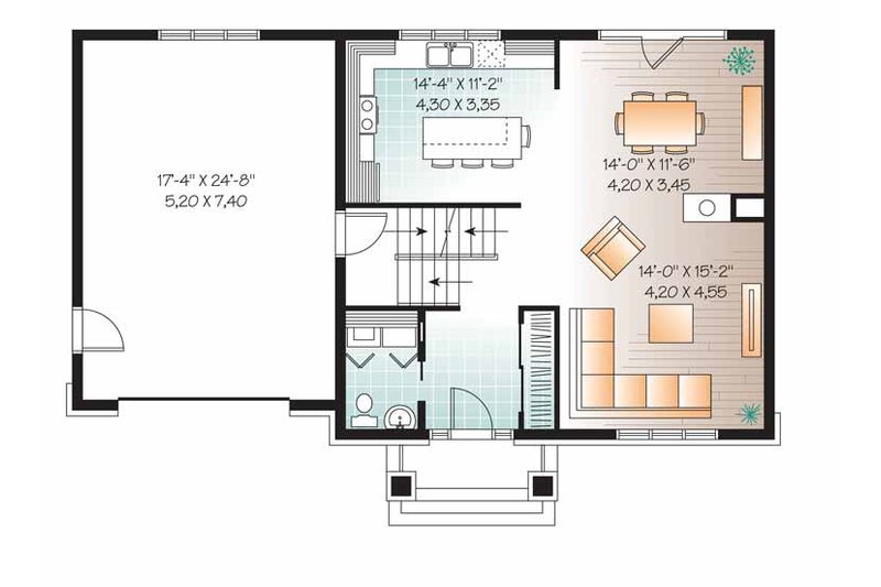 Home Plan - Floor Plan - Main Floor for Traditional House Plan #23-2506 - 3 bed, 1.5 bath