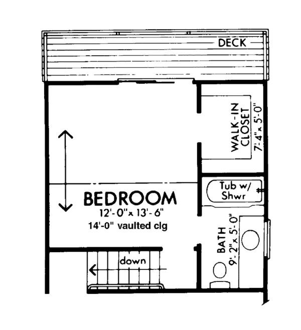 Architectural House Design - Cabin Floor Plan - Upper Floor Plan #320-1017