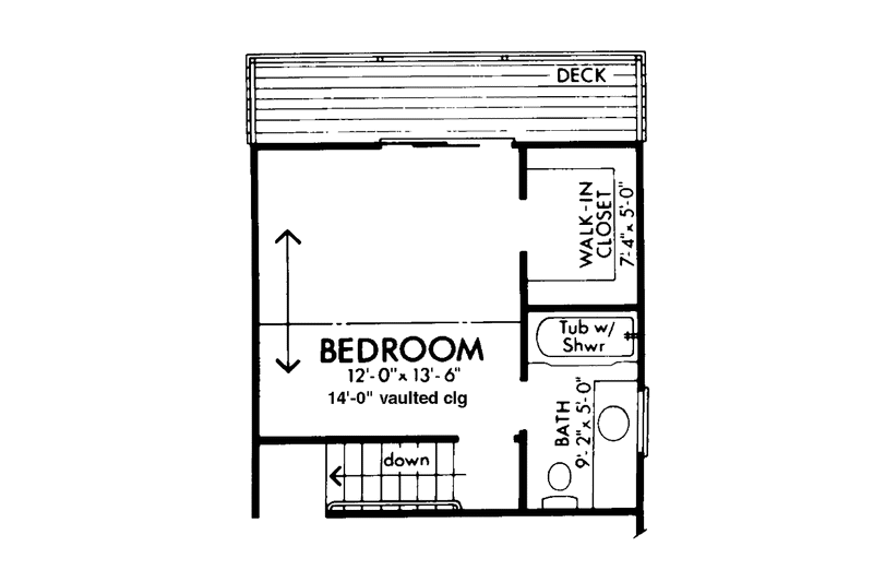 Home Plan - Floor Plan - Upper Floor for Cabin House Plan #320-1017 - 3 bed, 2 bath