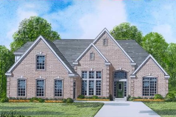 Exterior - Front Elevation for European House Plan #424-28 - 3 bed, 2 bath