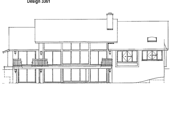 Exterior - Rear Elevation for Contemporary House Plan #72-869 - 4 bed, 3.5 bath